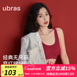 ubras【虞书欣同款】小奶皮云朵隐形无尺码内衣女文胸透气无痕无钢圈 【经典】丝绒红色 均码 背心款(100-130斤)A-C杯