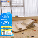 史威比（Sweeby）防吐奶斜坡垫婴儿斜坡枕新生儿防压哄睡床中床宝宝喂奶神器 流光灰 丨椰棕床垫丨 免抱起升降