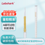 LABSHARK碱式滴定管实验室微量滴定加厚玻璃精密刻度滴管 【乳胶管阀】透明碱式50mL