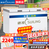 穗凌（SUILING）冰柜商用大容量卧式单温冷冻柜海鲜肉类速冻柜节能顶开门冷柜家用小型冷藏柜 458升 长1.505米 减霜80%约冻733斤