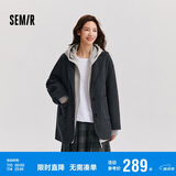 森马（Semir）外套女中长款西装领通勤宽松2024冬含羊毛双面呢夹克109724108021