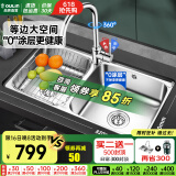 欧琳【国补立减15%】厨房水槽水盆不锈钢洗菜盆洗碗池大双槽洗菜池