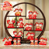 吉善缘Q版娃娃结婚礼物送新娘新人创意情人节礼品婚房新房装饰摆件婚庆 幸福美满古架【发京东 不刻字】