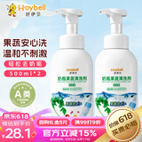 好伊贝（HOY BELL）奶瓶清洗剂果蔬清洁剂泡沫型500ml*2瓶洗奶瓶洗洁精