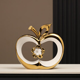 DIYALOR新中式平安喜乐寓意好的客厅玄关酒柜电视柜装饰摆件轻奢家居饰品 白金大号苹果-1229