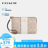蔻驰（COACH）【品牌直供】女士拉链腕包小号钱包手拿包沙黄色CW854IMXDM