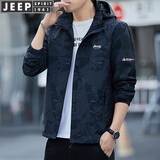 JEEP SPIRIT吉普夹克男春秋外套休闲上衣时尚百搭潮流简约气质休闲夹克外套 2628黑色 4XL （建议166斤-175斤）