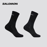 萨洛蒙（Salomon）男女款 户外运动舒适透气袜子 EVASION CREW 2-PACK 黑色 C20838 L (42-44码)