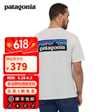 巴塔哥尼亚（Patagonia）男女情侣通勤短袖夏季P-6 Logo混纺棉休闲潮流户外透气T恤 38504 WHI（实物白里透蓝） L