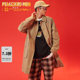 太平鸟男装 秋季新款休闲时尚韩版风衣B2BEC1107 卡其 2XL