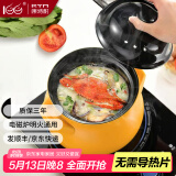 康特耐砂锅电磁炉专用煲汤炖沙锅陶瓷耐高温燃气灶通用熬煎中药滋生锅 3-5人 黄色 能炖切块的鸡】 3.8L