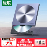 绿联8倍速Type-C/USB外置光驱移动刻录机 读刻一体 DVD/CD光盘播放高速读取器便携外接笔记本电脑80130