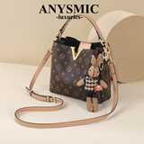 ANYSMIC奢侈高档品牌包包女25新款印花百搭单肩斜挎包女手提包女送女友 卡其色