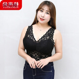 俞兆林（YUZHAOLIN）裹胸抹胸韩版蕾丝美背深V领宽肩减压背心无钢圈胖mm文胸内衣大码 黑色 3XL 140-200斤