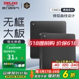 德力西（DELIXI） 开关插座面板 CD821磨砂黑色暗装开关面板86型墙开带usb电脑插座 四开双控开关