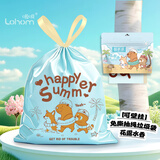 啦哄百花香氛抽绳垃圾袋蓝色45*45cm50只1丝加厚家用手提穿绳免撕