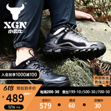 XGN登山鞋户外头层牛皮徒步鞋男春秋款防水防滑耐磨登山德国工艺攀峰 攀峰黑色 44