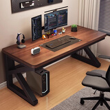 景彩电脑桌台式书桌学习桌子家用办公桌加厚电竞桌JZ28古典胡桃120cm