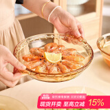 格娜斯双耳耐热玻璃盘子家用餐具披萨烤盘蒸蛋盘鲍鱼凉菜汤盘微波炉9寸