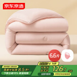 京东京造七孔纤维藕藕被 抗菌A类超保暖冬被子被芯6.6斤2.2x2.4m藕粉色