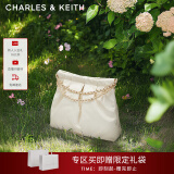 CHARLES&KEITH子母链条大容量流浪包托特包单肩斜挎包女包生日礼CK2-40671449 Cream奶白色 L