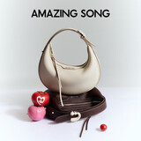 Amazing Song乙颂半月包小号TOGO纹牛皮原创高级感单肩斜挎包百搭通勤腋下包