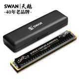 天鹅SWAN 24孔复音演奏口琴C调（音位标注）黑色