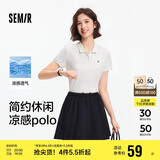 森马（Semir）POLO衫女凉感抗菌修身衬衫2025夏刺绣休闲通勤套头衫109325115001
