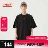 英克斯（inxx）Standby明星同款短袖T恤黑白插肩 黑色 S
