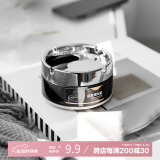 宫薰 烟灰缸金属防飞灰旋转闭合办公室客厅茶几创意装饰摆件 黑色8cm