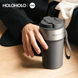 HOLOHOLO316不锈钢保温杯 男女士高档便携咖啡杯 颜值儿童吸管杯茶水杯子 【316L不锈钢内胆】水泥灰-500ml