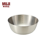 无印良品（MUJI）  不锈钢 盆 餐具 家用揉面盆洗菜发面盆  和面盆 料理盆 银色 L 直径22*高9.1cm