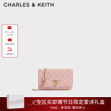 CHARLES&KEITH经典菱格链条小方单肩斜挎包包女包生日520礼物CK2-70160131 粉红色Pink 小包