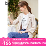 betu百图女装ins风外套简约百搭宽肩小西装女2203T49 浅杏色 L