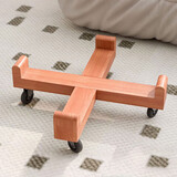 爱必居实木凳子家用椅子可叠放餐椅圆板凳可移动底托樱桃木色