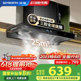 创维（Skyworth）【家电国家补贴20%】抽油烟机家用 欧式顶吸三腔油烟机 25立方大吸力排烟机 高温自清洗Y015
