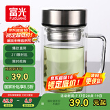 富光双层玻璃杯支持团购定制泡茶杯办公杯带把 大容量男女水杯子580ML