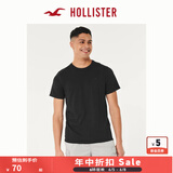 HOLLISTER24夏款经典小海鸥情侣基础款短袖T恤男装女装KI324-4042 黑色 S (175/92A)