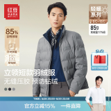 红豆羽绒服男短款轻商务立领85%鸭绒轻盈防风防钻绒保暖外套 S2素彩灰 XL 【180/100B】