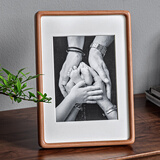 中萃黑胡桃实木相框摆台高级定制加洗照片6寸8寸礼物纪念日装饰摆件 樱桃木 A4【摆挂两用】内尺寸21*29.7