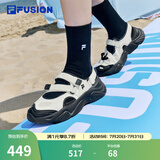 斐乐（FILA）FUSION斐乐玛丽珍凉鞋女鞋新款凉拖魔术贴海螺沙滩鞋 微白/黑-WB 37.5