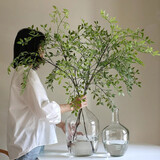 京东鲜花3叉南天竹仿真绿植仿真花假花摆设客厅仿真绿叶假植物新年装饰