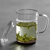 雅集茶杯耐热玻璃杯子 泡茶水杯过滤带盖把手