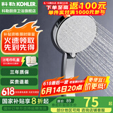 科勒（KOHLER） 淋浴花洒喷头 手持花洒多功能莲蓬头软管滑动杆底座托套餐 K-30251T-CP手持