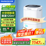 百奥（PARKOO）除湿机/抽湿机 除湿量60升/天 App控制 空气净化 家用地下室复式别墅商用工业吸湿器 PD602AR