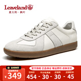枫叶（leaveland）意大利男鞋2025新品真牛皮复古情侣款德训鞋户外男士运动休闲板鞋 【升级版抑菌】白色（皮鞋码） 42