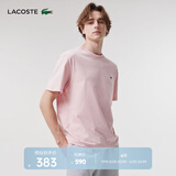 LACOSTE法国鳄鱼男装休闲潮流百搭纯棉宽松纯色圆领T恤|TH7318 KF9/玫瑰粉 M 4