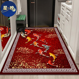 星晚入户进门口3D地垫玄关客厅防滑耐脏毯子免洗蹭灰踩脚垫可裁剪定制 九鱼招财 60*90cm