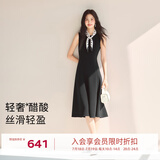 伊芙丽（eifini）【高智延续】伊芙丽经典鱼尾裙摆显瘦收腰二醋酸法式小黑裙女裙子 黑色 L /165/88A/