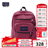 JANSPORT杰斯伯双肩包男旅行背包书包女多隔层高中大学生包 47JK04S 深紫酒红-隔层+侧袋